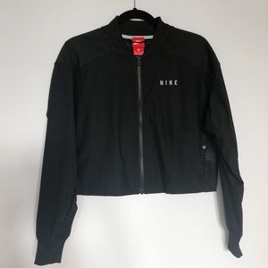 Nike Mesh-Trimmed Cropped Bomber Jacket